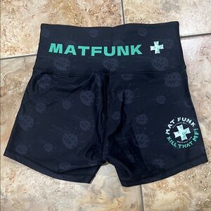 Matfunk Black and Green Athletic Shorts